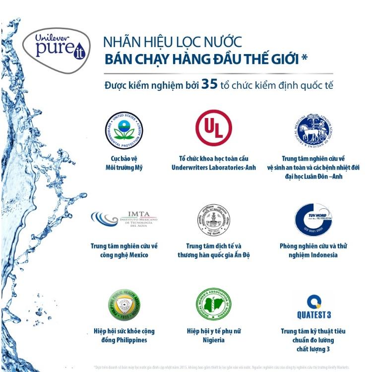 Chứng nhận từ 35 tổ chức quốc tế tiêu chuẩn nước sạch