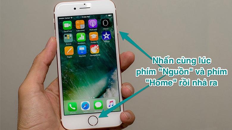 Cách chụp màn hình iPhone bằng nút Home