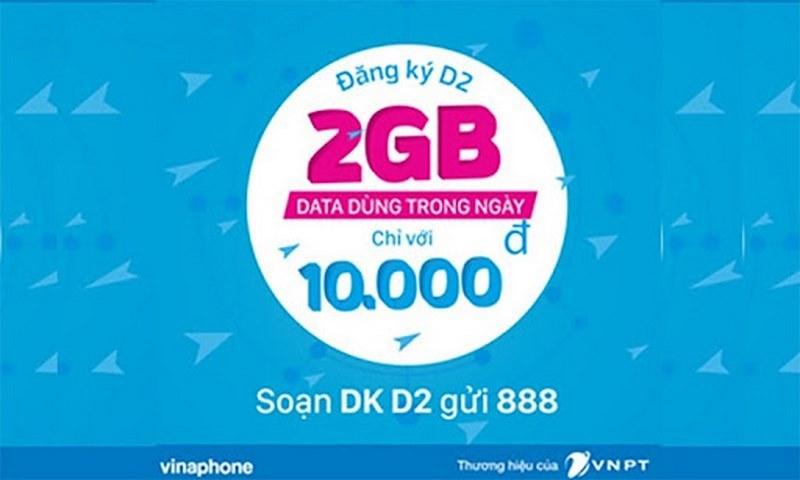 Chỉ với 10.000 đồng, khách hàng đã có thể đăng ký gói D2 của Vinaphone
