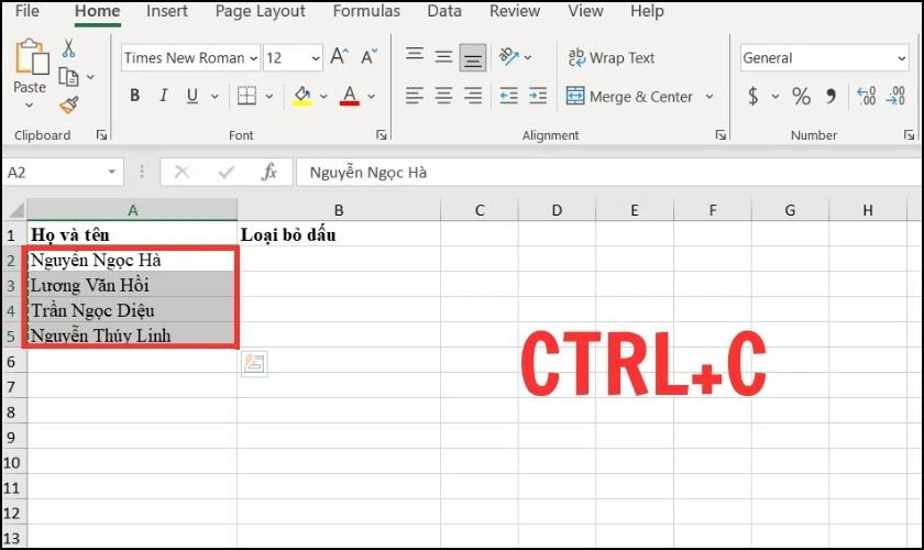 Hướng dẫn loại bỏ dấu trong Excel bằng Unikey
